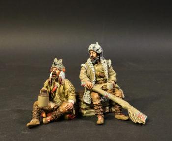 Image of Charlie "Chuckles" Chambers & Samson De Witt, The Rocky Mountain Rendevous, The Mountain Men, The Fur Trade--two figures--RETIRED--LAST ONE!!