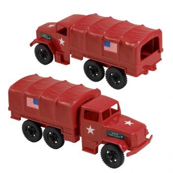 TimMee Plastic Army Men Trucks--M34 Deuce and a Half Cargo Vehicles (Red) #44866