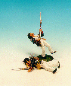 Two Dead and Dying Infantrymen, 4th Centre Company, 54th Line Infantry Regiment, French Army--two figures and accessories--RETIRED--LAST ONE!! #1069