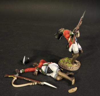 Wounded Sepoy, 1/8th Madras Native Infantry, The Battle of Assaye, 1803, Wellington in India--two figures, gun, & sandal #44968
