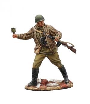 Image of Russian Infantry with PPSH41 Throwing Grenade--single figure--RETIRED--LAST TWO!!