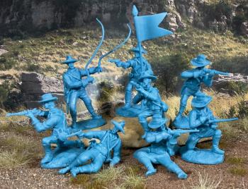 U.S. Cavalry (dismounted) Set#5--16 figures in 8 poses in light blue--AWAITING RESTOCK. U.S. Cavalry (dismounted) Set#5--16 figures in 8 poses in light blue--AWAITING RESTOCK. #29445