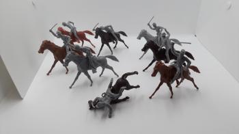 Image of Marx Reissue ACW Confederate Cavalry Rebel Charge - 8 figures, 8 Horses--RETIRED--SIXTEEN LEFT!!