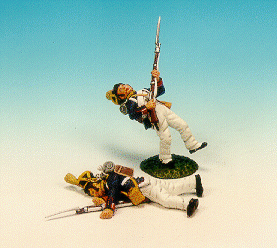 Two Voltigeurs Dead and Dying, Voltigeur Company, 54th Line Infantry Regiment, French Army--two figures--RETIRED--LAST TWO!! #1076