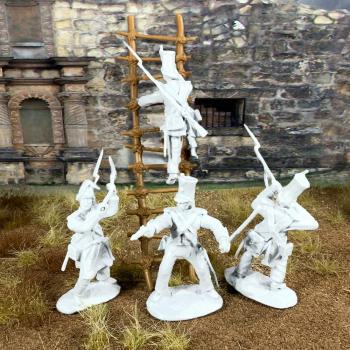 Alamo Mexican Regulars Set #2--12 figures in 4 poses with Swivel and swappable Heads & Hands and two ladders--White Alamo Mexican Regulars Set #2--12 figures in 4 poses with Swivel and swappable Heads & Hands and two ladders--White #45123