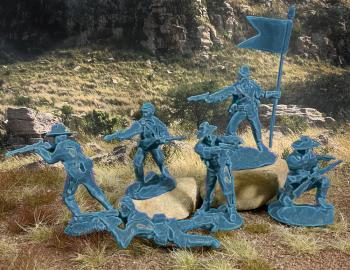 U.S. Cavalry Set #2--12 Figures in 6 Poses (Metallic Blue) #45120