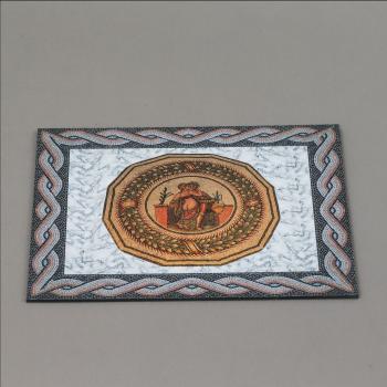 Image of Ancient Mosaic Floor Mat (24cm x 20cm)--figures not included--TWO IN STOCK.