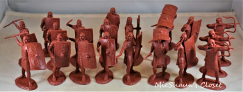 Image of Roman Infantry (Red)--20 figures in 8 poses