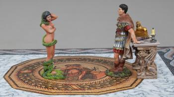 Mark Antony Meets the Snake Charmer--two figures, table, sword, & golden Sphinx (Mat not included)--RETIRED--LAST TWO!! Mark Antony Meets the Snake Charmer--two figures, table, sword, & golden Sphinx (Mat not included)--RETIRED--LAST TWO!! #45271