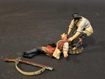 Two Militia Casualties #2, The Battle of Oriskany, August 6, 1777, Drums Along the Mohawk--crouching figure pulling wounded figure and musket Two Militia Casualties #2, The Battle of Oriskany, August 6, 1777, Drums Along the Mohawk--crouching figure pulling wounded figure and musket #45310