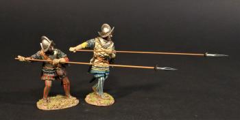 Spanish Pikemen, Spanish Conquistadors, The Conquest of America--two figures thrusting pikes Spanish Pikemen, Spanish Conquistadors, The Conquest of America--two figures thrusting pikes #45402