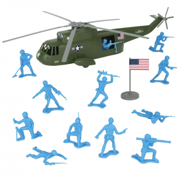 TimMee Plastic Army Men Helicopter Playset (Olive Green)--26 pieces -- AWAITING RESTOCK! #1