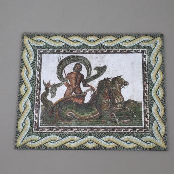 Large Mosaic Mat with Poseidon Riding A Sea Chariot--38cm x 28.5cm--figures not included--ONE IN STOCK. Large Mosaic Mat with Poseidon Riding A Sea Chariot--38cm x 28.5cm--figures not included--ONE IN STOCK. #45976