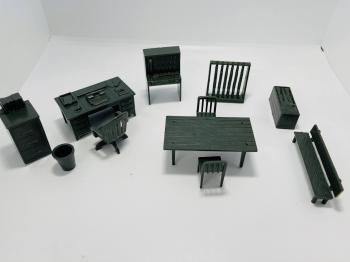Army HQ Furniture - 12 Pieces, Olive HP #14355