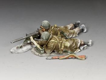 Image of .30 Cal. Machine Gun Team--two American GI WWII figures with Model 1919 Browning MG