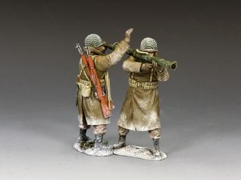 Image of The Bazooka Team--two standing WWII American GI WWII figures (gunner and loader)