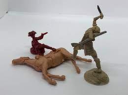 Image of From the Vault Set 2--Braddock's Defeat--Indian figure charging downed General Braddock figure and horse--AWAITING RESTOCK.