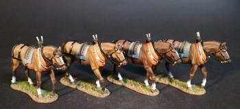 Image of Four Horses for Carts or Wagons (two each of BAL-11 & BAL-12), The Eighteenth Century Collection--four horse figures