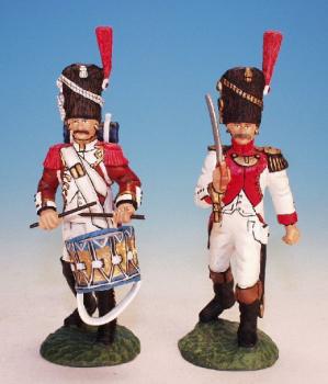 Officer and Drummer, Dutch Grenadiers, French Army--two figures--RETIRED--LAST ONE!! #1110