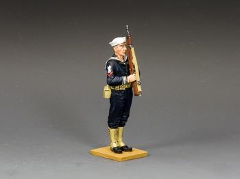 Image of U.S. Navy Bluejacket Presenting Arms--single figure